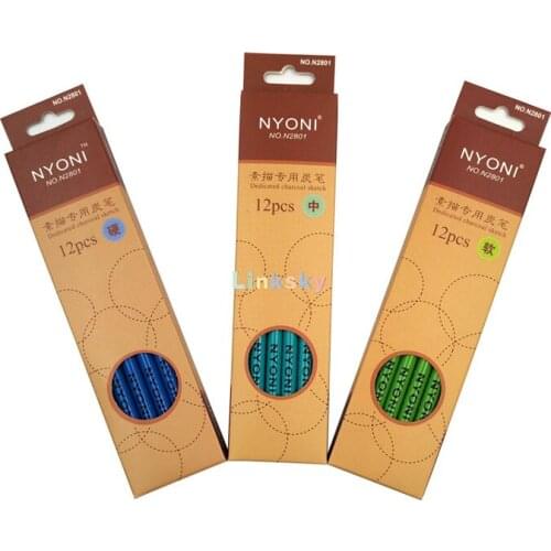 NYONI Charcoal Sketch Pencil, Drawing Carbon Pen Soft Charcoal , Hard Charcoal Pencil Pencil Studio Student Exam Pen