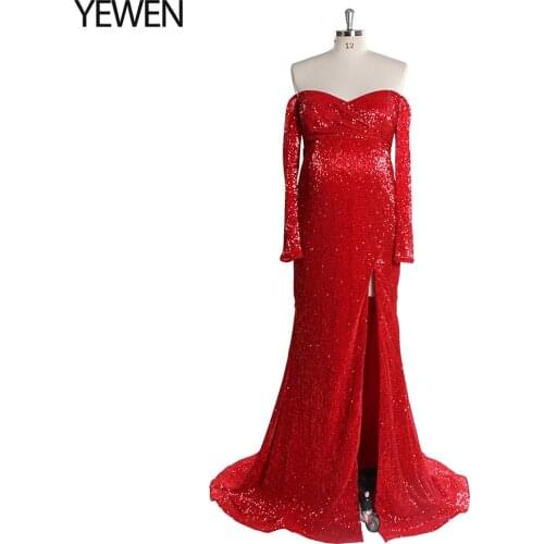 Maternity Photography Props Pregnancy Cloth Sexy Shoulderless Side Slit Maternity Formal Gown Shooting Photo Pregnant Dress