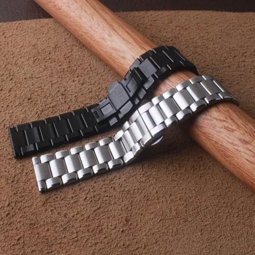 Stainless Steel Watch Strap Bracelet 24mm Women Men Solid Metal Brushed Watchband new For Pam111 DZ Breitling Watch Accessories
