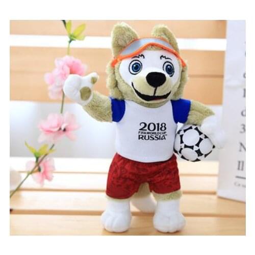 Russian World Cup mascot doll stuffed Wolf zabiwaka doll football souvenir gift European statue home decoration wedding