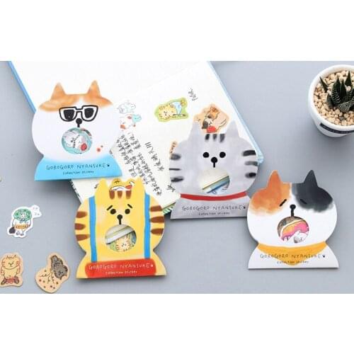 30pcs /pack Lovely cat paper Stickers DIY Diary Scrapbook Notebook Album Cup Phone Decor Sticker Stationery School Supplies