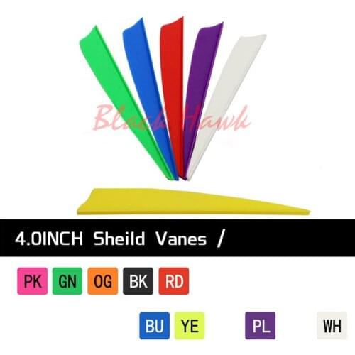 Archery Arrow Vanes 4" Plastic vanes shield Fletching Feather for DIY arrow Shaft Bow Hunting and Shooting 100pcs