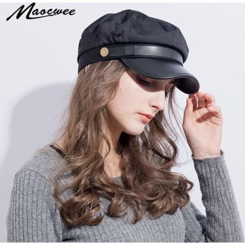 Military Hat Caps Winter Hats for Women Men Vintage Flat Top Militar Hat Black Beret Army Cap Bone Female Male Black Gorras