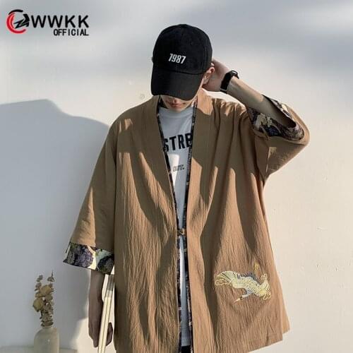 WWKK 2021 Japanese shirt men kimono Chinese kimono geisha new arrival Japanese street clothing harajuku kimono