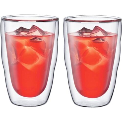 1PC Heat-resistant Body-wave Double Glass Coffee Cup Daily Drinkware Juice Beer cup set Creative Transparent Glass giftset