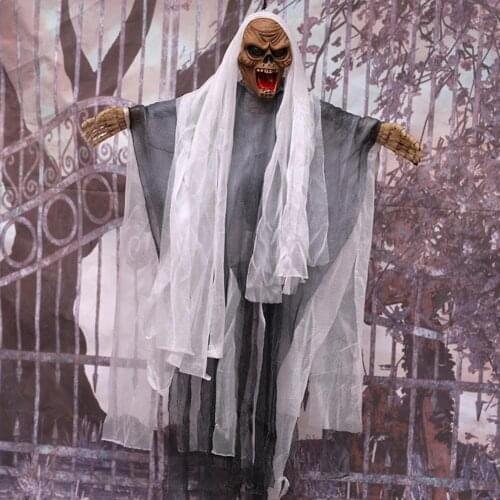 1pc Halloween Hanging Skull Head Ghost Luminous Haunted House Escape Horror Props Ornament Halloween Decor For Home Terror Scary