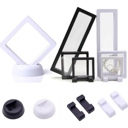 10pcs 20pcs Round Square Plastic Display Racks Fit PE Film Frame Jewelry Storage Case Holder Accessories Findings