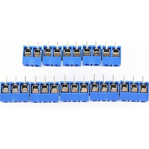 20 PCS BLUE KF301-5.0-2P KF301-3P Pitch 5.0mm KF301-2P Straight Pin PCB 2 Pin 3 Pin Screw Terminal Block Connector