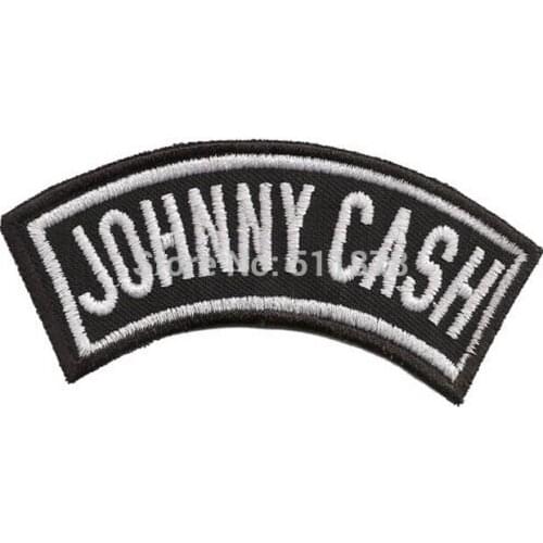 3.5" JOHNNY CASH Biker Vest Patch Music Band EMBROIDERED IRON On Patch APPLIQUE Rock Punk Badge