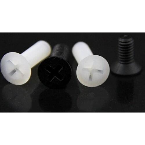 50pcs Black Nylon Machine Phillips Flat Head Cross Recessed Countersunk Head Screw Plastic *M3/M4/M5/M6
