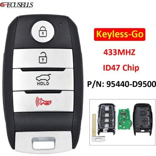 Keyless-Go 4 Button Remote Smart Car Key 433Mhz ID47 Chip P/N: 95440-D9500 FCC ID: TQ8-FOB-4F08 for KIA Sportage 2018 2019 2020