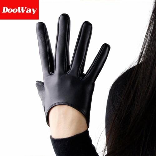 DooWay Extra Short Gloves Lambskin Leather Soft 5-inch 13cm TOUCNSCREEN for Women Evening Dress Party