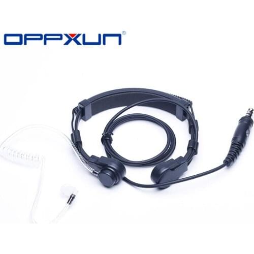 2021 Hot Two Way Radio Telescopic Throat Vibration Mic Air Tube Earplug Headphone Headset Microphone NATO Plug for Walkie Talkie