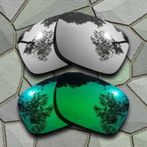 Chrome&Jade Green Sunglasses Polarized Replacement Lenses for Oakley Holbrook