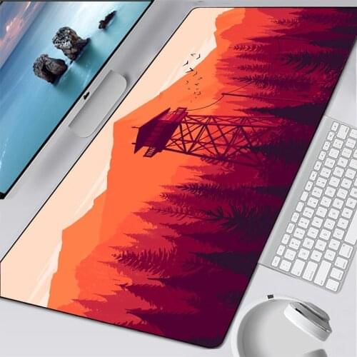 Deep forest firewatch Laptop Gamer Mousepad Gaming Mouse Pad Large Lock Edge mouse pad Keyboard mouse pad office deak mat gift