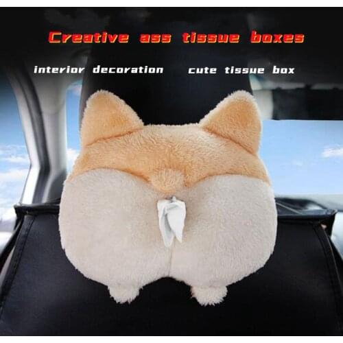 Corgi Ass Tissue Box Napkin Case Cute Animals Boxes Holder Car Seat car Accessories For Girls Cute Tissue Paper Box