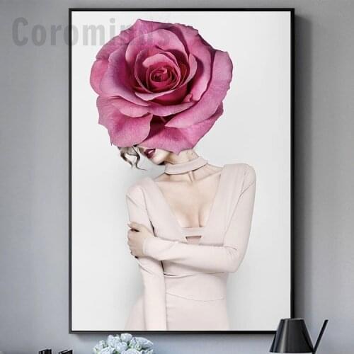 Flower Perfume Fashion Lady Poster Sliver Lips Makeup Print Canvas Painting Wall Art Picture For Modern Girl Room Home Decor