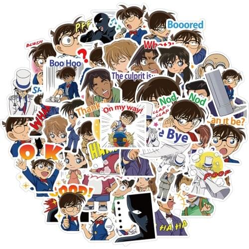 10/30/50pcs Detective Conan Anime Stickers Cartoon Graffiti Waterproof Laptop Skateboard Bicycle Luggage Phone Toy Kids Sticker