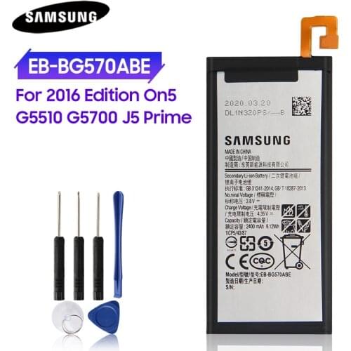 Original Authentic Phone Battery EB-BG57CABE EB-BG570ABE For Samsung Galaxy 2016 Version On5 G5700 G5510 J5 Prime 2400mAh