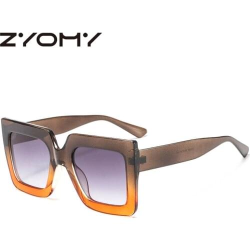 Q UV400 Square Driving Sunglasses Gradient Colors Lenses Oculos de sol Men Shades Oversized Big Box Women Eyewear Brand Designer