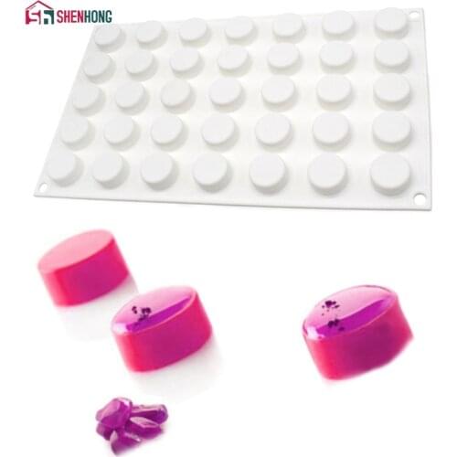 SHENHONG 35 Holes DIY Small Round Decoration Mould Silicone Cake Mold Various Shape Mousse Muffin Moule Cookie Wedding Baking 3D