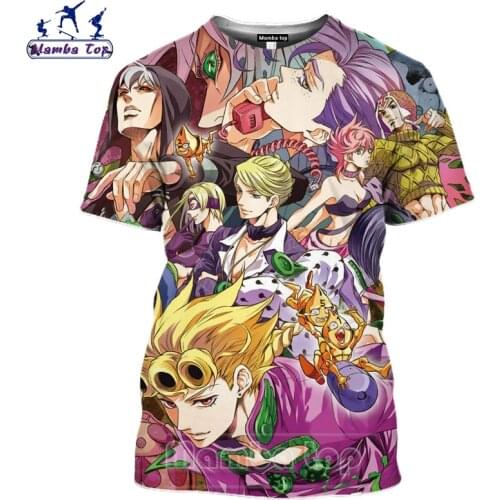 Mamba Top Summer Fashion 3D Print Japan Anime JoJo Bizarre Adventure T Shirt Women Jolyne Cujoh JOJO Tshirt Men Fantasy Pullover