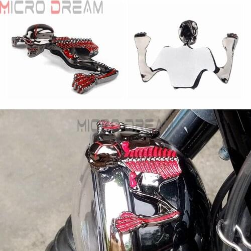 Cracked Skull Ornament Headlight Visor Skeleton Mudguard Decorative Figure Graph For Harley Custom Fender Helmet Emblems Sticker