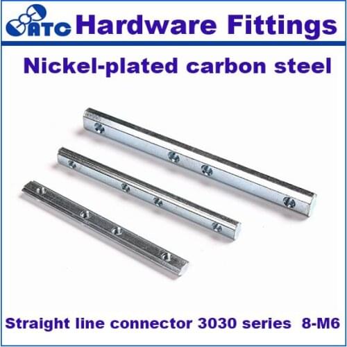 High quality standard 50pcs/lot Straight line connector 3030 series8-M6 Nickel-plated carbon steel wholesale
