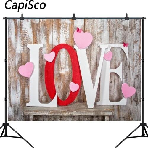Capisco Vinyl Wedding Photography Backgrounds Valentines Day Wooden Computer Printed Photography Background for Photo studio