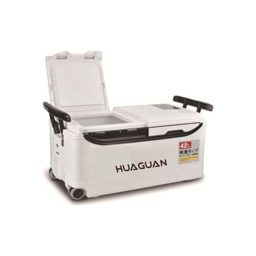 42 liters multi-function competitive fishing box, ultra-light fishing tackle box, aluminum alloy accessories, insulated fishing