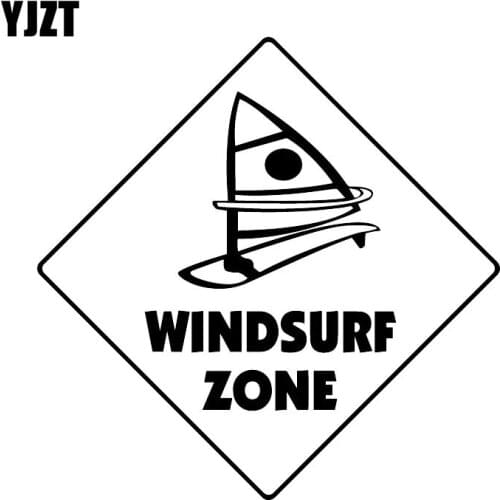 YJZT 15.6CM*15.6CM Windsurf Crossing Sign Zone Vinyl Decal Car Trunk Decoration Car Stickers Black/Silver C31-0507