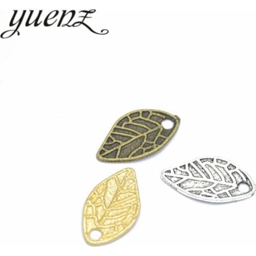 YuenZ 50pcs 4 Color Antique Silver color tree leaf Charms Metal Alloy Jewelry Diy Accessories 16*9mm Q326