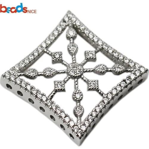 Beadsnice 925 Sterling Silver CZ Clasp for Bracelet Making Multi Strand Clasp for Pearl Bracelet Jewelry Findings DIY Crafting
