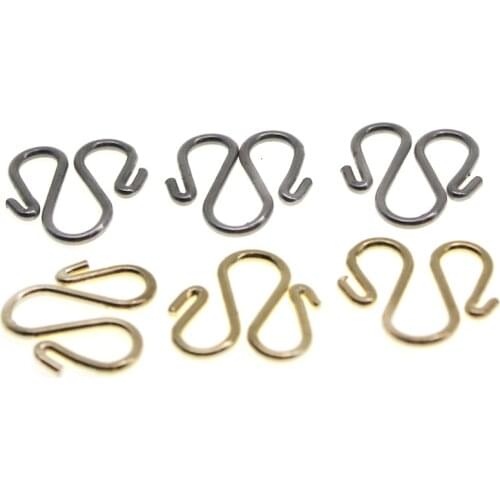 20pcs/lot 1x11x13mm Stainless Steel W Shape Claw End Clasps Hooks for Bracelet Necklace Connectors DIY Jewelry Making Supplies