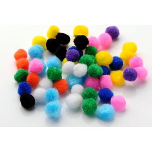 1Bag 10mm Doll Craft Pom Pom Balls Mixed Color Beads For DIY Jewelry Making, about 2000pcs