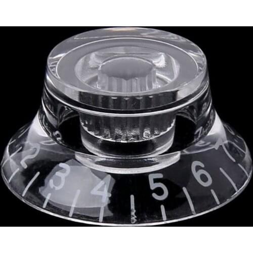 1pc Knob Button Bell Shape Guitar Tone Volume Control For LP Guitar Parts Transparent White