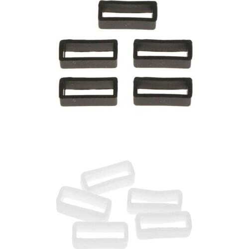 10pcs 20mm Silicone Rubber Watch Band Strap Keeper Retaining Ring Loops