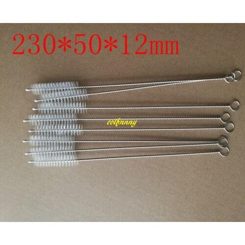 2000pcs/lot 230x50x12mm Stainless Steel Straw Brush Nylon Tube Brushes Wash Drinking Pipe Cleaning brush C52901