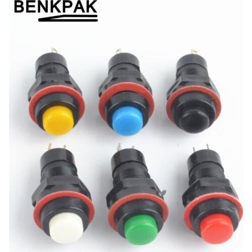6pcs Self-locking Push Button Switch 10mm Latching Push Button