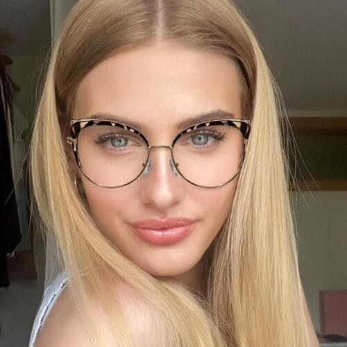 80012 TR90 Anti-blue Light Cat Eye Glasses Frame Spring Leg Optical Fashion Computer Eyeglasses for Men Women