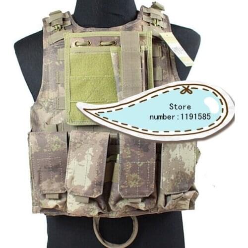 Amphibians Molle Quick Release Chest Rig Harness Tactical Airsoft Paintball Molle Vest W/ Triple 5.56mm Mag Pouch Atacs