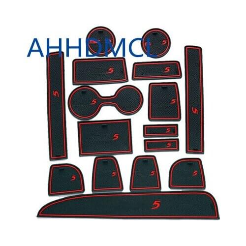 Car Anti-Dirty Pad Door Groove Gate Slot Cup Armrest Storage Pad Anti-Slip Mat For Mazda 5 2011