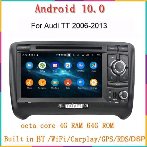 7"android 10.0 car dvd player for audi TT MK2 8J 2006-2014 car audio gps navigation wifi autoradio head uint
