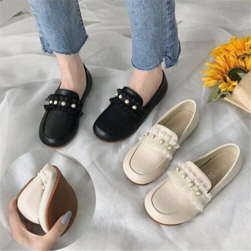 Chaussure Femme Women Breathable Square Toe Ladies Leather Comfort Ballet Flats Slip on Shallow Loafers Office Flat Boat Shoes