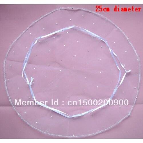 25cm/10inch diameter sequin white round organza bag gift bag sweet bag