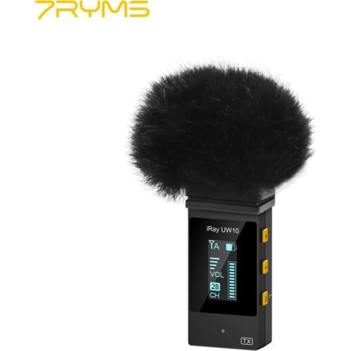7YRMS iRay UW10 Wireless Microphone Mic Broadcasting-Level Multi-functional Mini UHF for Camera Smartphone Video Recording Live