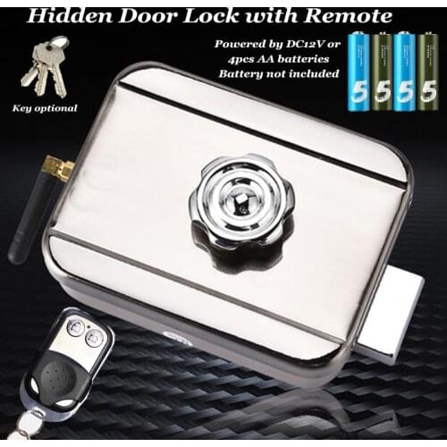 AA Battery Driven Remote Control Electric Lock Hidden Door Lock Key Electronic Door Lock Home Access control system