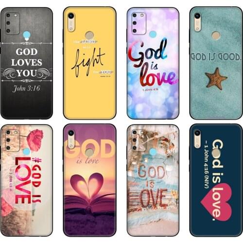 Black tpu Case For Honor 8a Prime 8s 9 10X Lite 9A 9C 9X Premium Pro 9S Case Cover god is love
