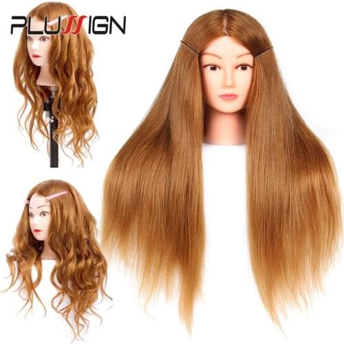 Professional Hairstyle Practice Head For Hairdresser Student 24 Inch Blonde 60% Human Hair Female Mannequin Head Training Head
