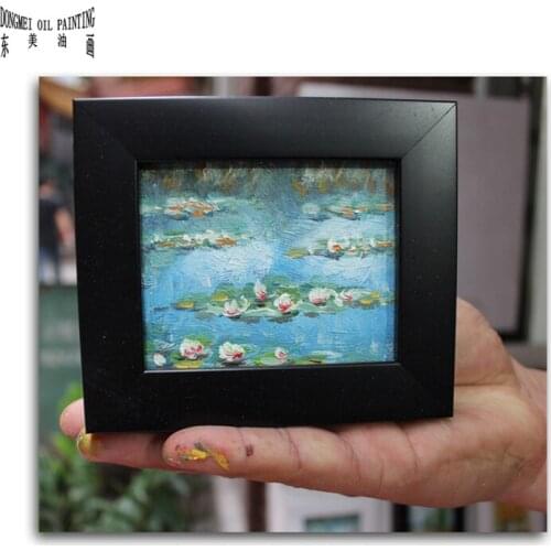 Oil painting Mini world famous paintings on Small thin board Match framework high quality Monets water lilies DM-928005